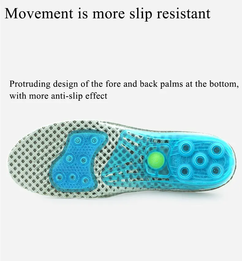 Silicone Gel Insoles EVA Spring Cushioning Shoe Pad Arch Support Sport Shoes Built-In Shock Absorption Spring Sole Insert Insole