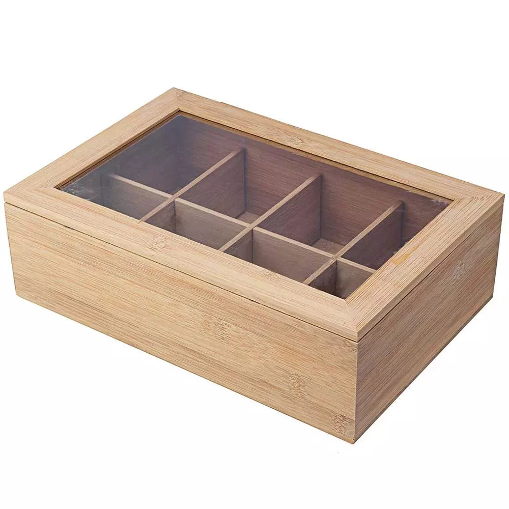 

Tea Bag Caddy Box Organizer And Storage Wooden Tea Box With Compartments Coffee Tea Bag Storage Holder Organizer With Lid New