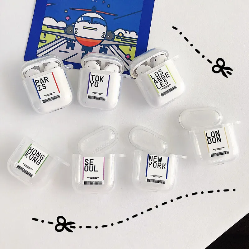 Чехол для наушников в стиле Нью-Йорка с этикеткой штрих-кода airpods мягкий