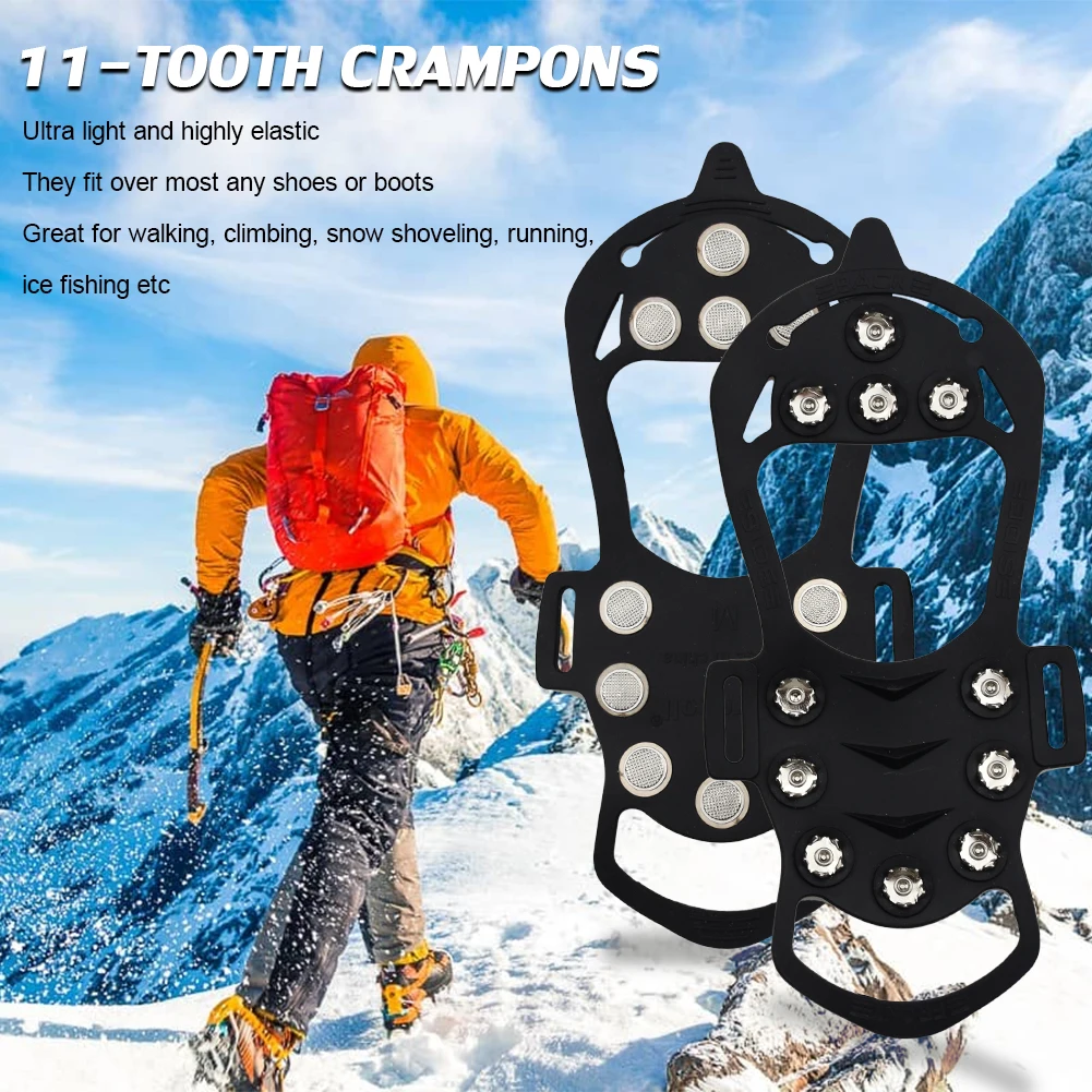 

Универсальные Нескользящие сапоги 11 зубьев, Нескользящие сапоги для снега, Нескользящие сапоги для снега, 11 шпильков для большинства обуви,...