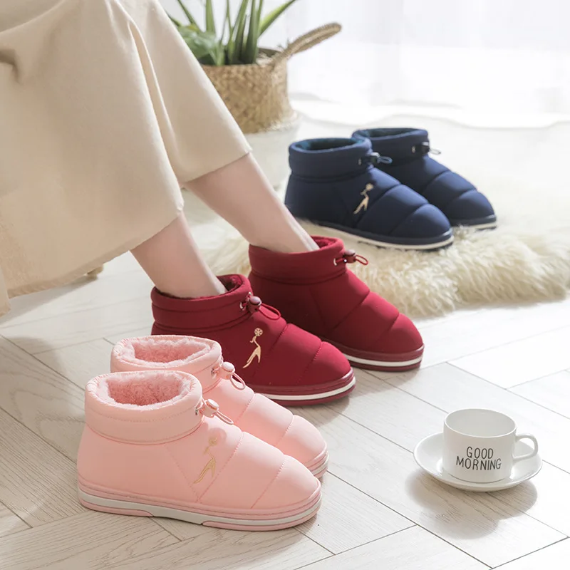 Women Winter Shoes Warm Waterproof Flats Comfort Plush Shoes Woman Ladies Boys Girls Home Indoor Outdoor Cotton Fabric Shoes