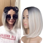 Синтетический короткий парик Боб со звездами, 12 дюймов, блонд с эффектом деграде, 613 красный, термостойкий, парики для косплея для чернокожих женщин