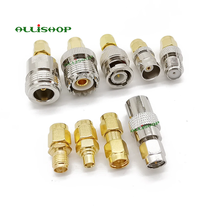 9 шт./компл. SMA папа MCX/SMB/UHF/TV/BNC/N/F мама RF адаптер наборы прямых адаптеров