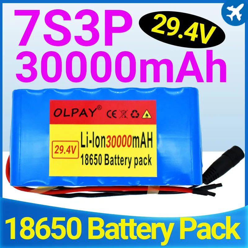 

Оригинальный литиевый аккумулятор 7s3p, 24 В, 30 Ач, 18650, 29,4 в, 30000 мАч, электрический велосипед, мопед/Электрический/литий-ионный аккумулятор