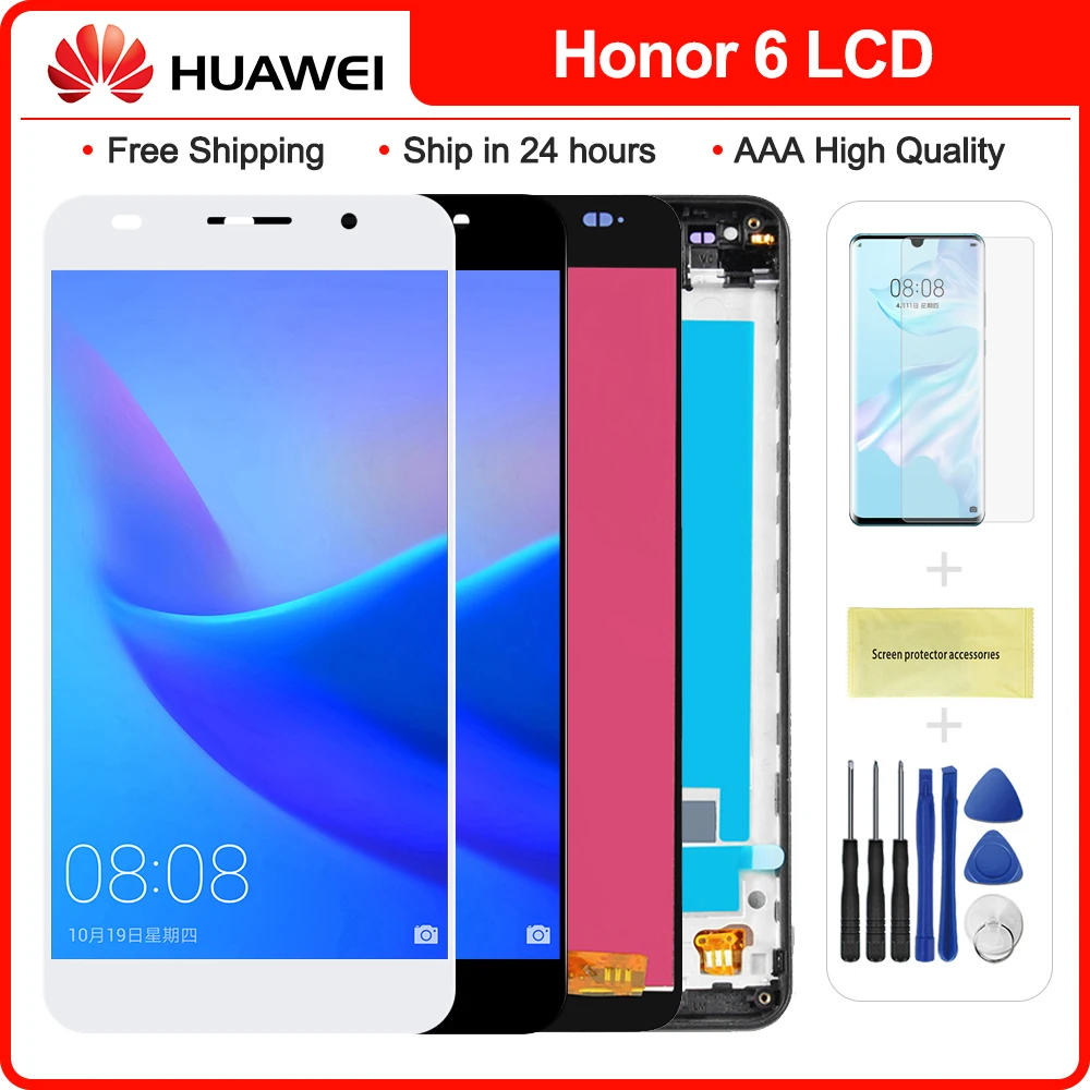 

5.0'' Honor 6 Display For HUAWEI Honor 6 LCD Touch Screen Digitizer Assembly H60-L02 H60-L12 H60-L04 No Dead Pixel Free tools