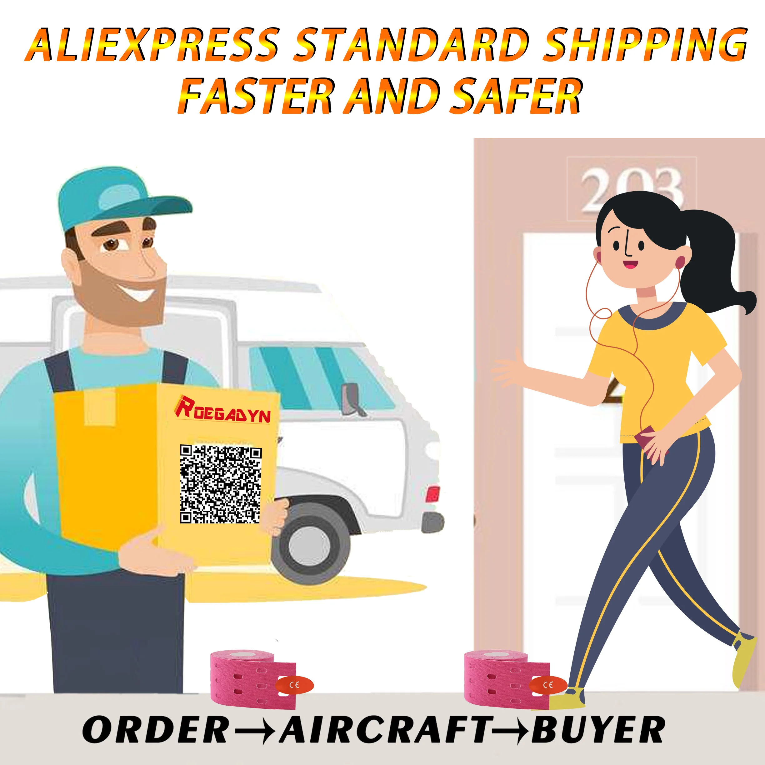 Воздухопроницаемая эластичная кинезиологическая лента ROEGADYN рулон хлопковой