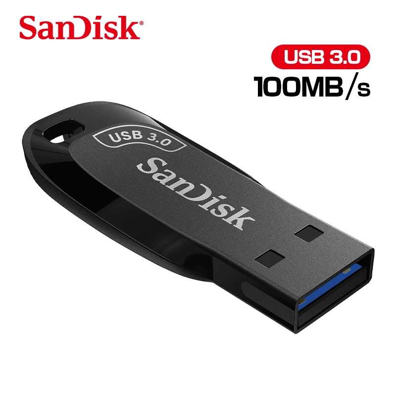 

SanDisk USB3.0 Flash Drive 32GB 64GB 128GB 256GB CZ410 Ultra Shift 100MB/s Black Memory Stick U Disk Mini Pendrive For Computer