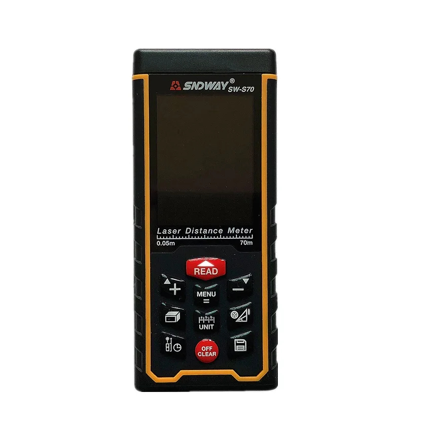 Лазер SNDWAY дальномер лазерный дальномер цифровая Лента USB цветной дисплей перезаряжаемая 70M SW-S70