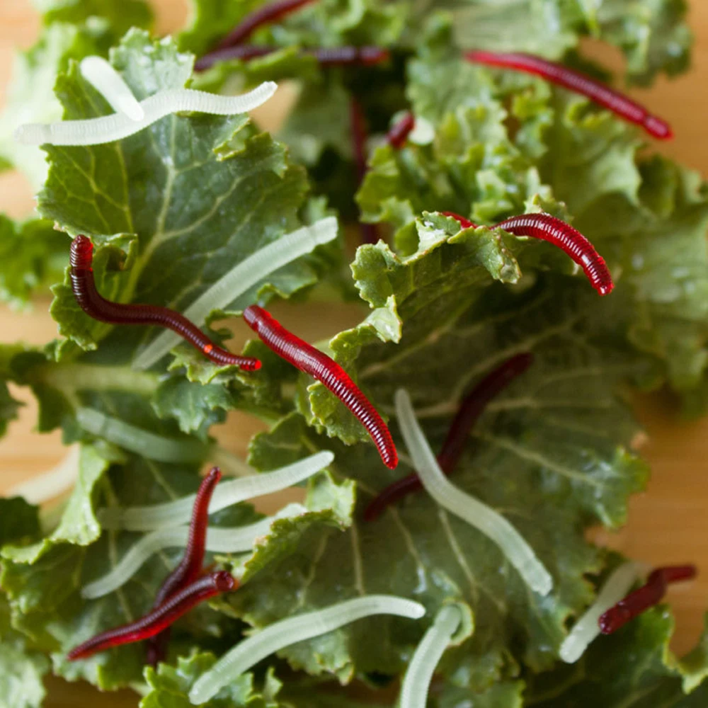 50 шт./лот приманка для рыбалки имитирующая земляной червь красные черви