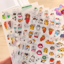 6 шт/лот милые каваи ПВХ наклейки мультфильм кошка липкая бумага для детей подарок наклейки для скрапбукинга Сделай сам Дневник Ablum канцелярские принадлежности