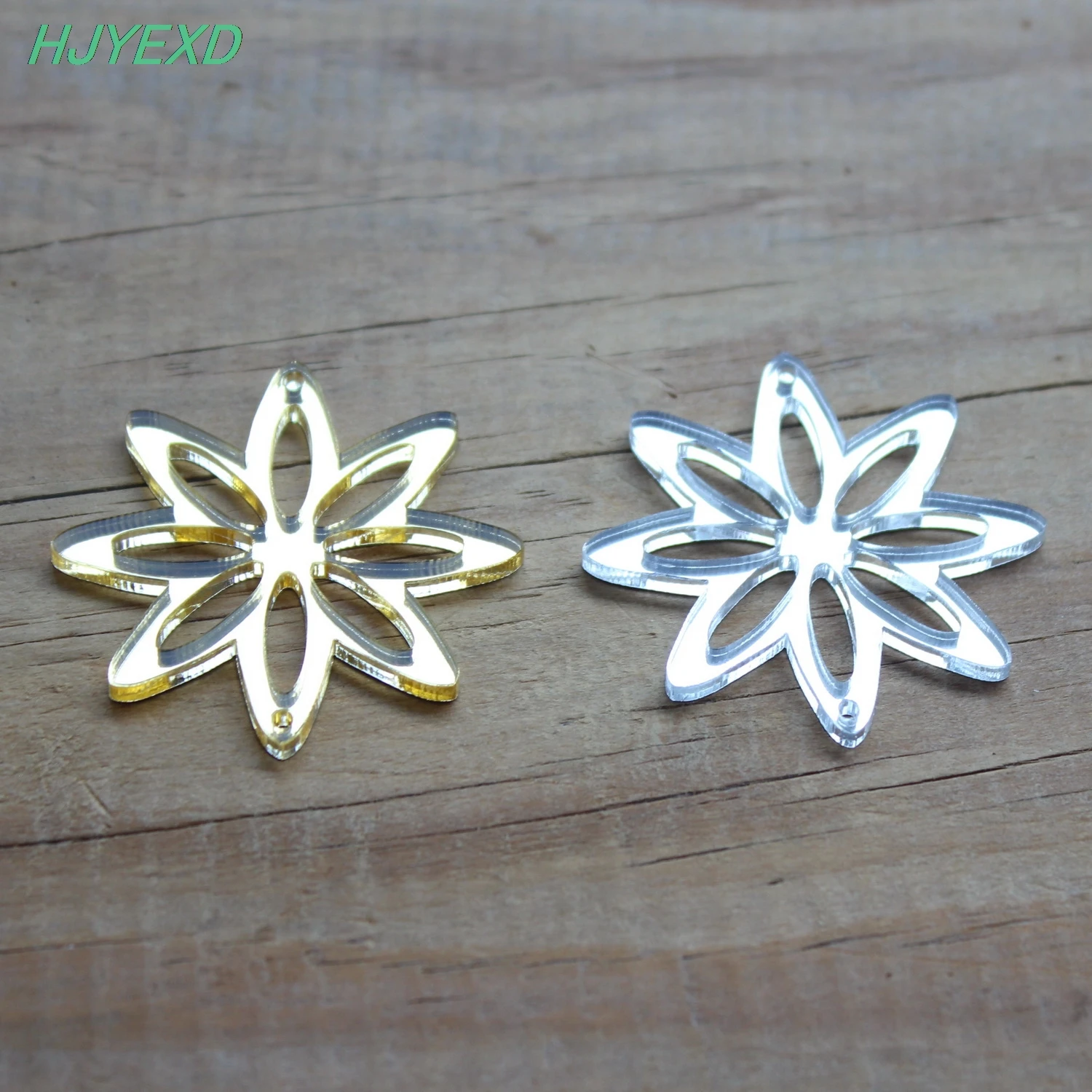 38 мм акриловые серьги в виде цветов орнамент 2 отверстия Золотое зеркало