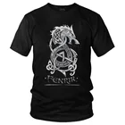 Футболка мужская хлопковая с коротким рукавом, уличная одежда с изображением скандинавских мифологий, с принтом 