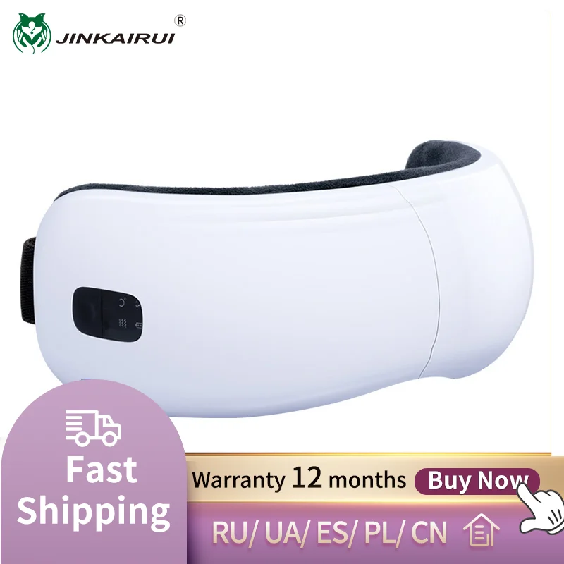 

Jinkairui Eye Massager with Heat Compression Music Rechargeable Therapy Relieve Dark Circles Eye Bags Dry Eye Improve Sleep New
