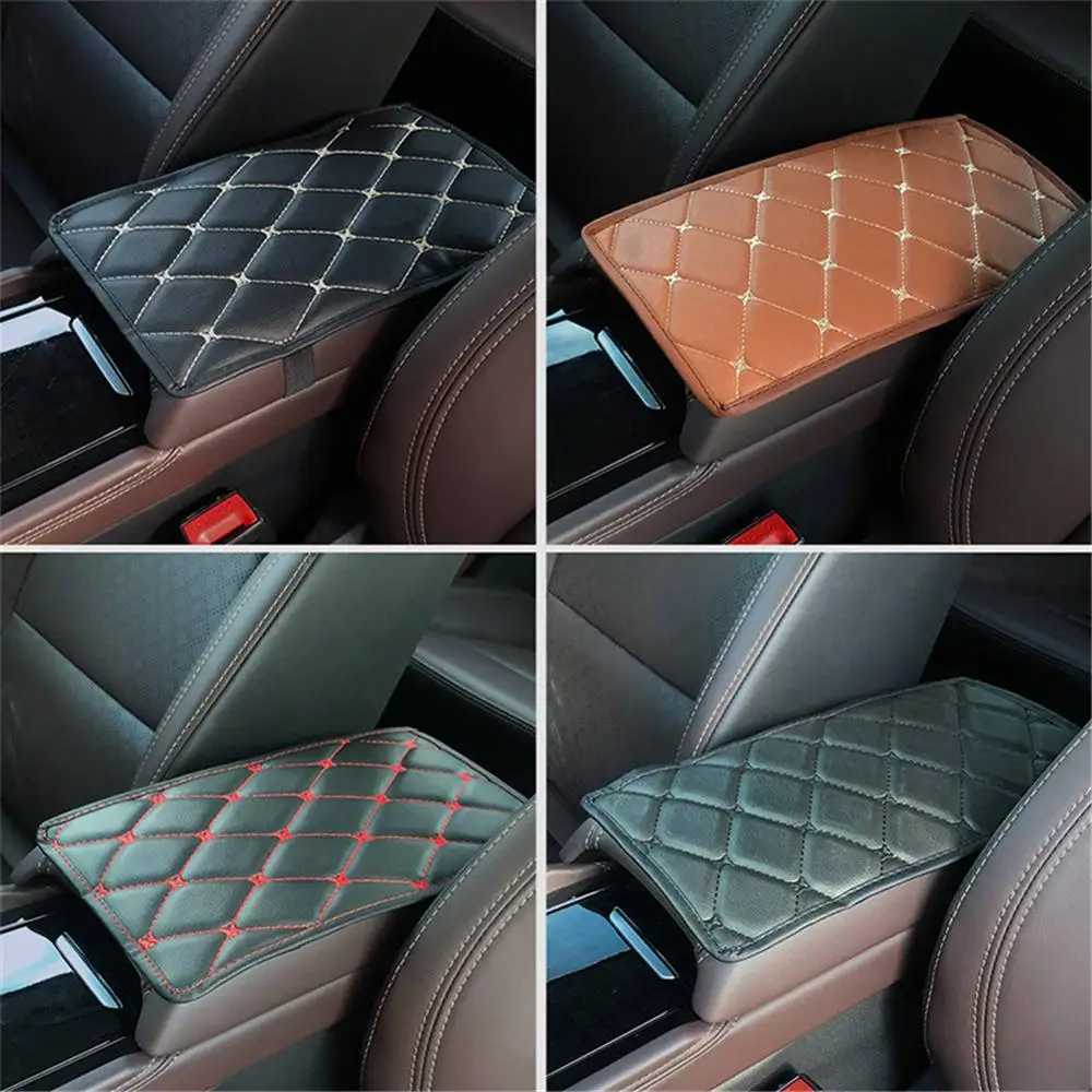 

Car Armrest Pad Cover Center Console Box Leather Cushion Armrests Pad Accessory Pu Leather Center Car Console Armrest Pad Covers