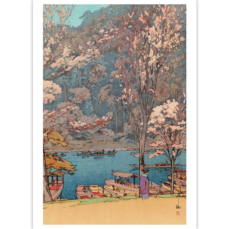 Художественная открытка: японская живопись и ветер ukiyo-e/пейзаж живопись креативная открытка на день рождения/Пейзаж Открытка
