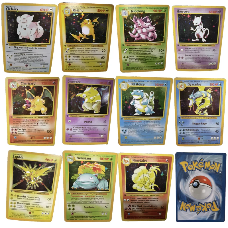 10 шт./компл. 1996 первое издание сделай сам Покемон карточка Charizard blastise Venusaur Боевая