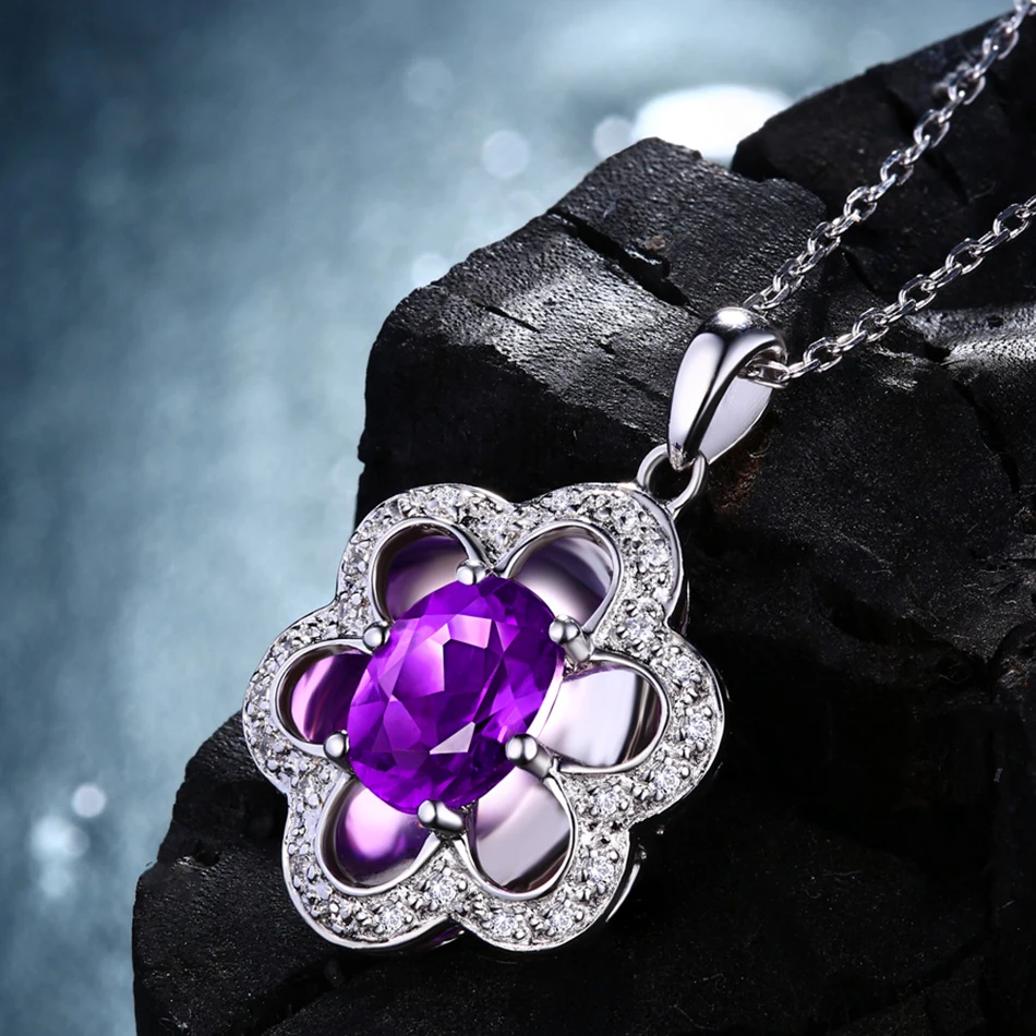 ALLNOEL 925 хит продаж серебряная аметистовая Подвеска для колье женщин хорошее