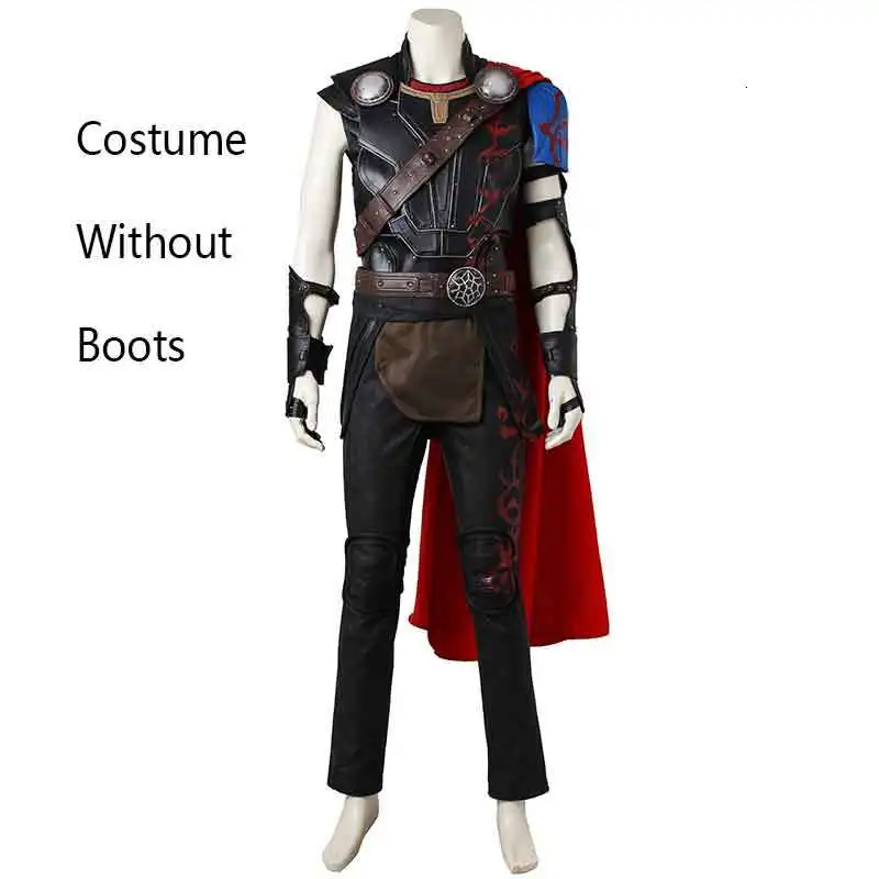 without boots Тор Ragnarok Косплей Тор сын Одина ТОР 3 костюм супергерой кино плащ костюмы на Хэллоуин сапоги для взрослых Пользовательские Мстители - Цвет: without boots