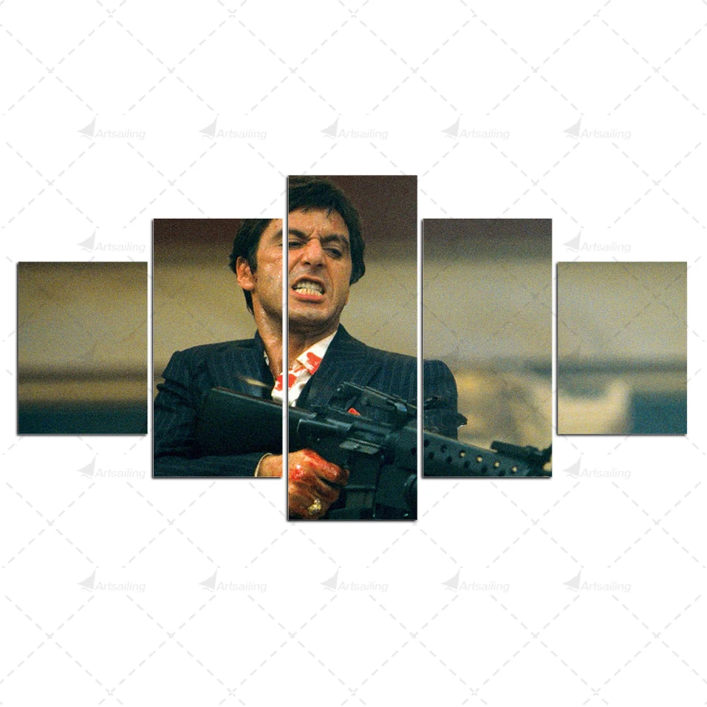 5 панелей HD Печать scarface холст картины кино постеры настенные художественные для
