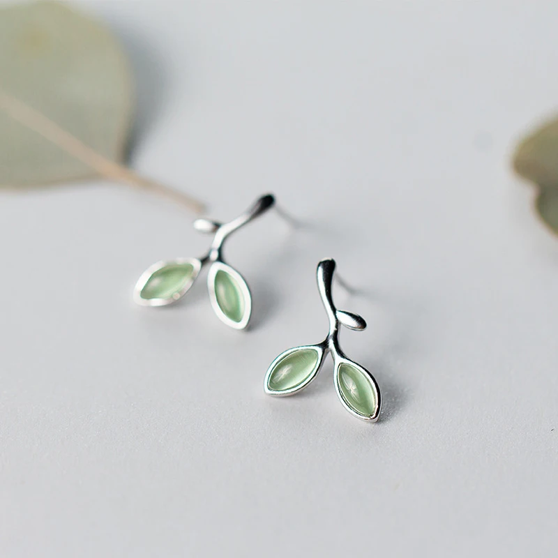 Colusiwei летние зеленые листья серьги-гвоздики в форме растения для женщин