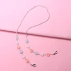 Женское длинное акриловое ожерелье с цепочкой, разноцветное ожерелье с подвеской из бисера, милые подарки для девушек и женщин, ожерелье с защитой от потери, модные украшения, новинка