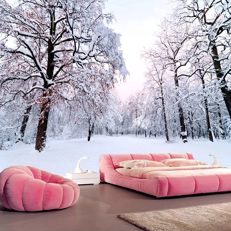 

Custom 3D Wallpaper Home Decor Snow Scenery Forest Large Mural Art Wall Painting Living Room Bedroom Background Photo Wall Paper