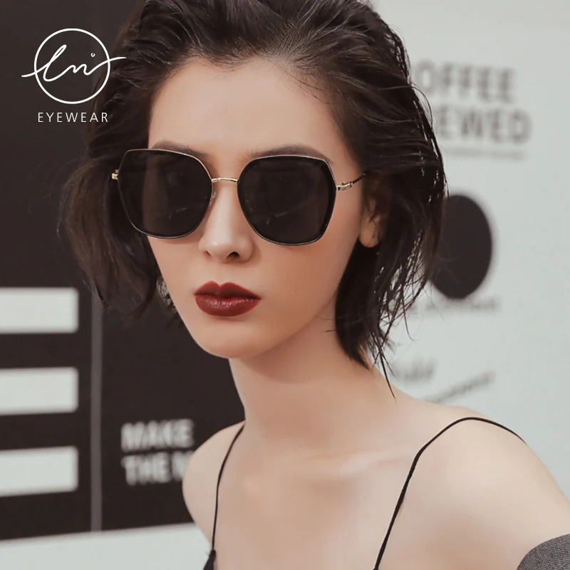 LM брендовые поляризованные солнцезащитные очки для женщин 2020 металлическая