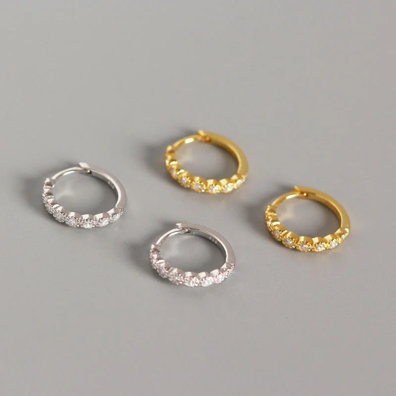 

925 Sterling Silver Circle Zircon Hoop Earrings For Women's Luxury Earing Designer Large Trend 2021 Fine Accessories Jewellery