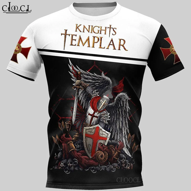 

HX 2021 Unisex T-Shirt Men Streetwear Popular Knights Templar 3D Print Harajuku Short Sleeve Casual Pullover Drop Shipping