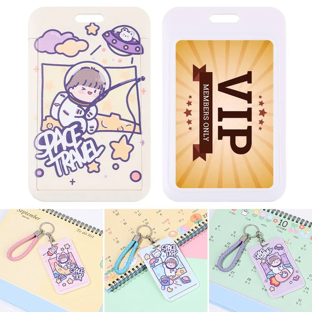 

Cute Keychain Student Access Control Astronaut Card Cover Card Case Card Holder Work ID Protection