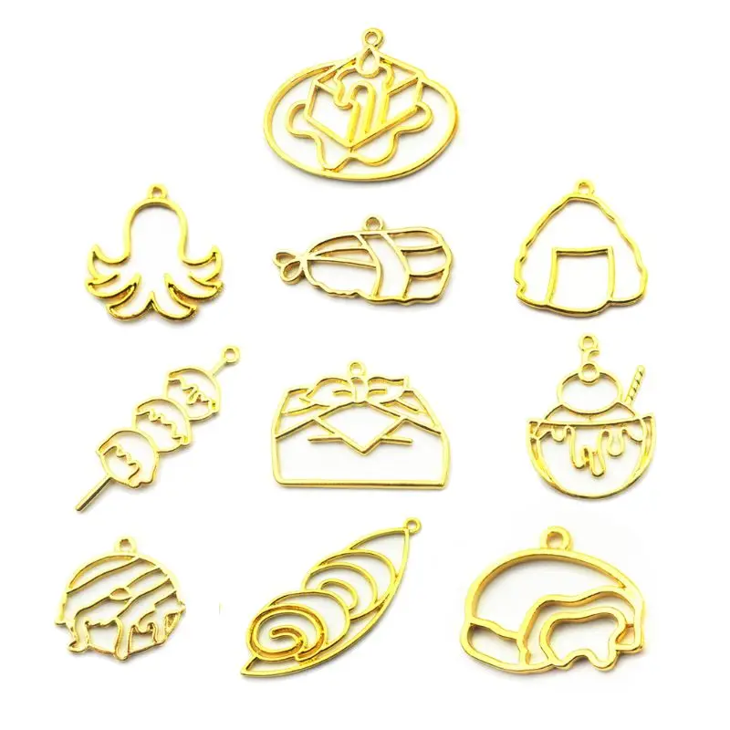

10Pcs Food Resin Frame Open Bezels Setting Blank Pendants Resin Jewelry Making MXME