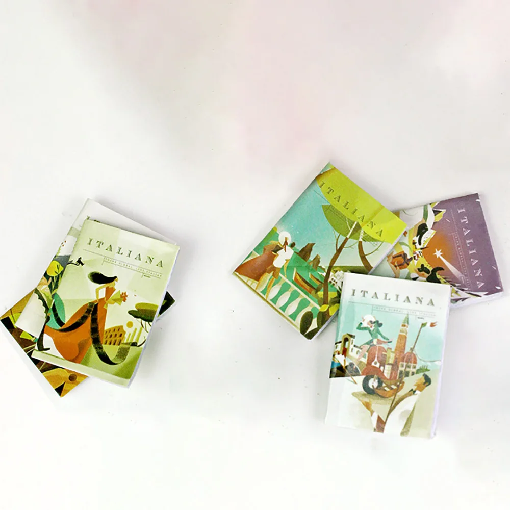 6 шт. Миниатюрные аксессуары для кукольного домика 1/12 мини-книга журналов