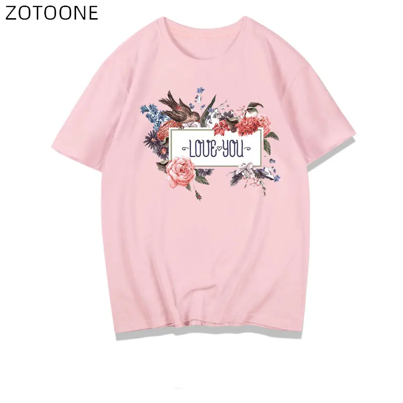 Нашивки ZOTOONE с птицами и цветами наклейки надписью LOVE для детей сделай сам