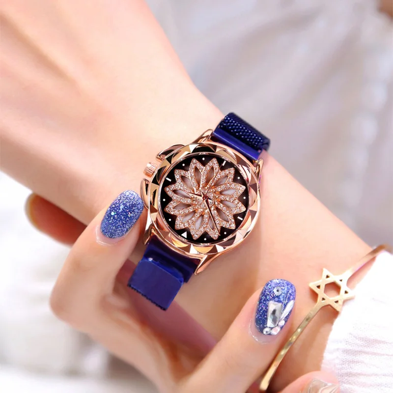 Роскошные ювелирные изделия женские часы 2019 модные хрустальные звездное небо