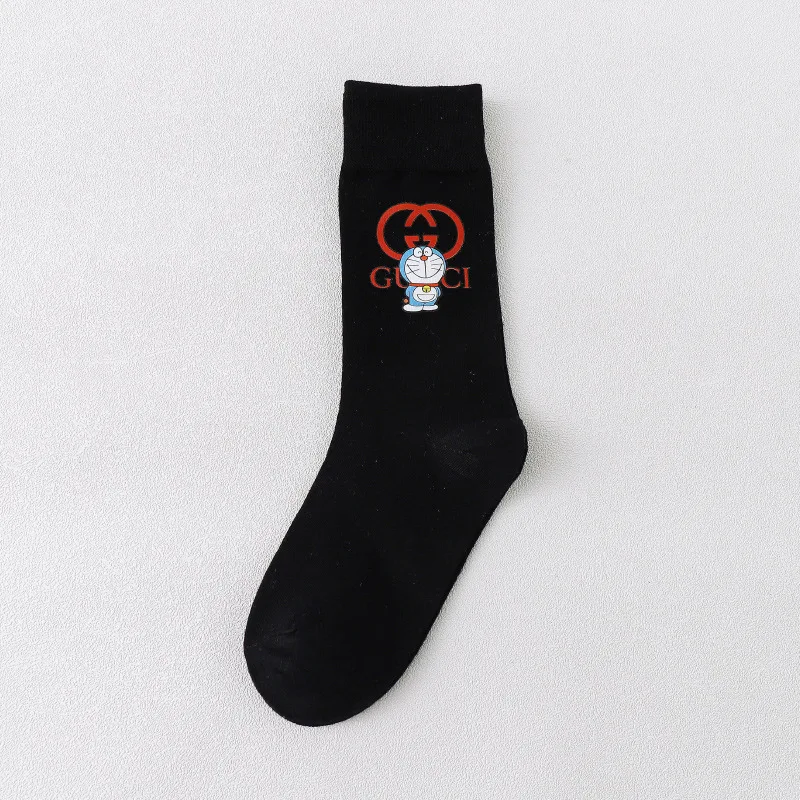

Doraemon Men's Sock Cartoon Man Socks Standard Black Unisex Crew Casual Breathable Cotton Adult Spring Summer Classic Skarpetki