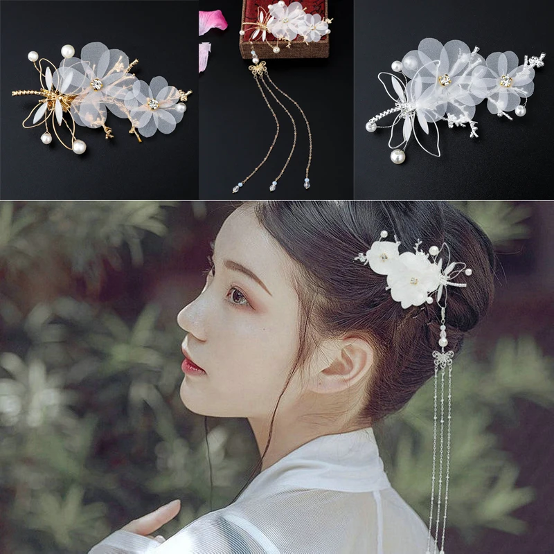 1 шт. в стиле старого Пекина Стиль кисточкой заколка для волос виде стрекозы