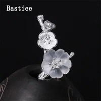 bastiee flower crystal brooch silver 925 luxury brand brooch women jewelry hmong handmade plum blossom