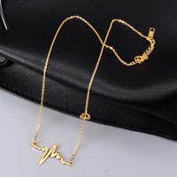 amaiyllis 18k gold minimalist heartbeat necklace fashion stethoscope heartbeat necklace pendant medical nurse doctor lover gifts