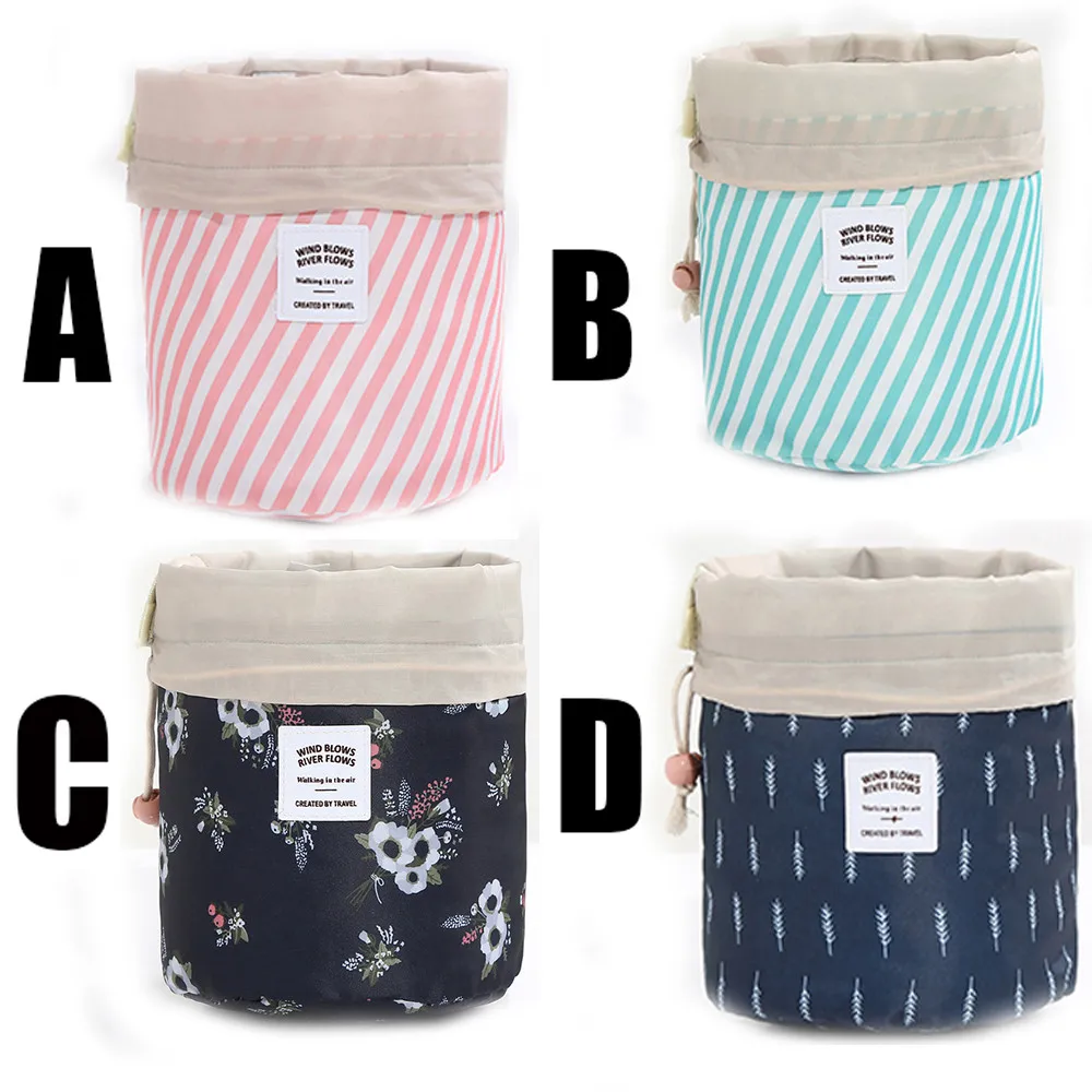 Женская косметичка для ленивых на шнурке круглая дорожная сумка макияжа