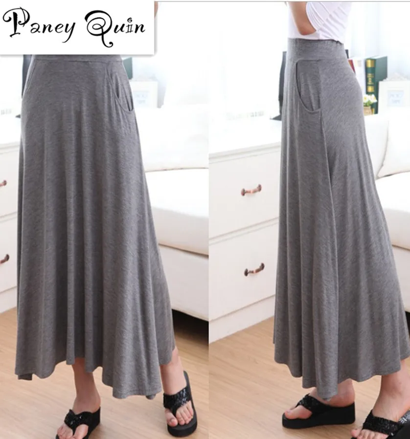 Женские хлопковые юбки с большими карманами Модальные женские пляжные длинные