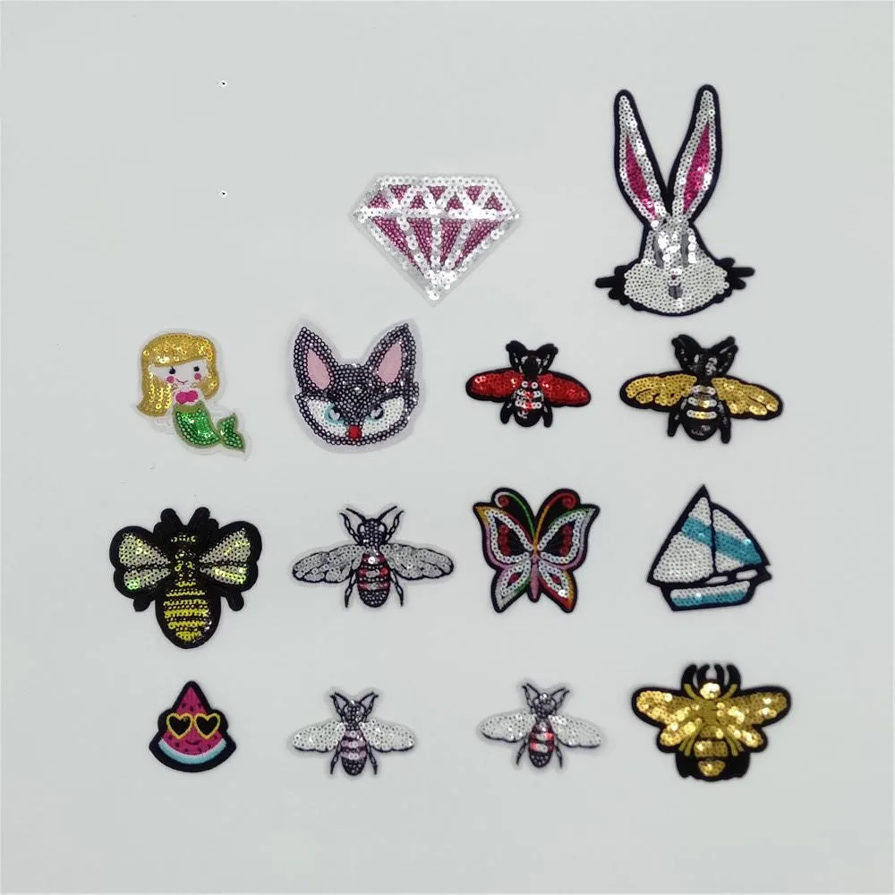 Лидер продаж блестки пчела кролик термоклейкие патчи для шитья сделай сам