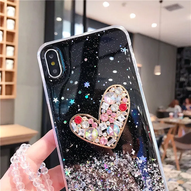 Роскошный чехол для телефона с мигающей звездой любовным браслетом samsung Galaxy S10 9 8