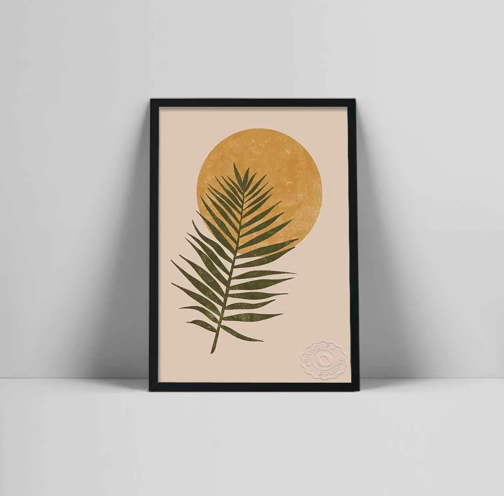 

Abstract sun art print, boho wall decor, palm and sun art, boho abstract art, terracotta art print, tropical plant art, boho i a