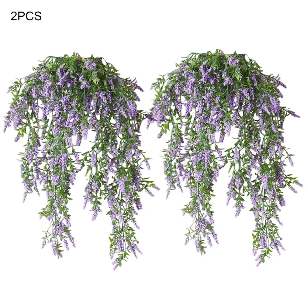 

Simulation Wall Hanging Fake Flowers Plastic Living Room Decoration Plant Flower Basket Rattan Lavender