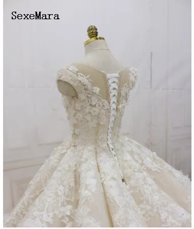 Роскошные свадебные платья бальные с 3D цветочной аппликацией свадебное платье