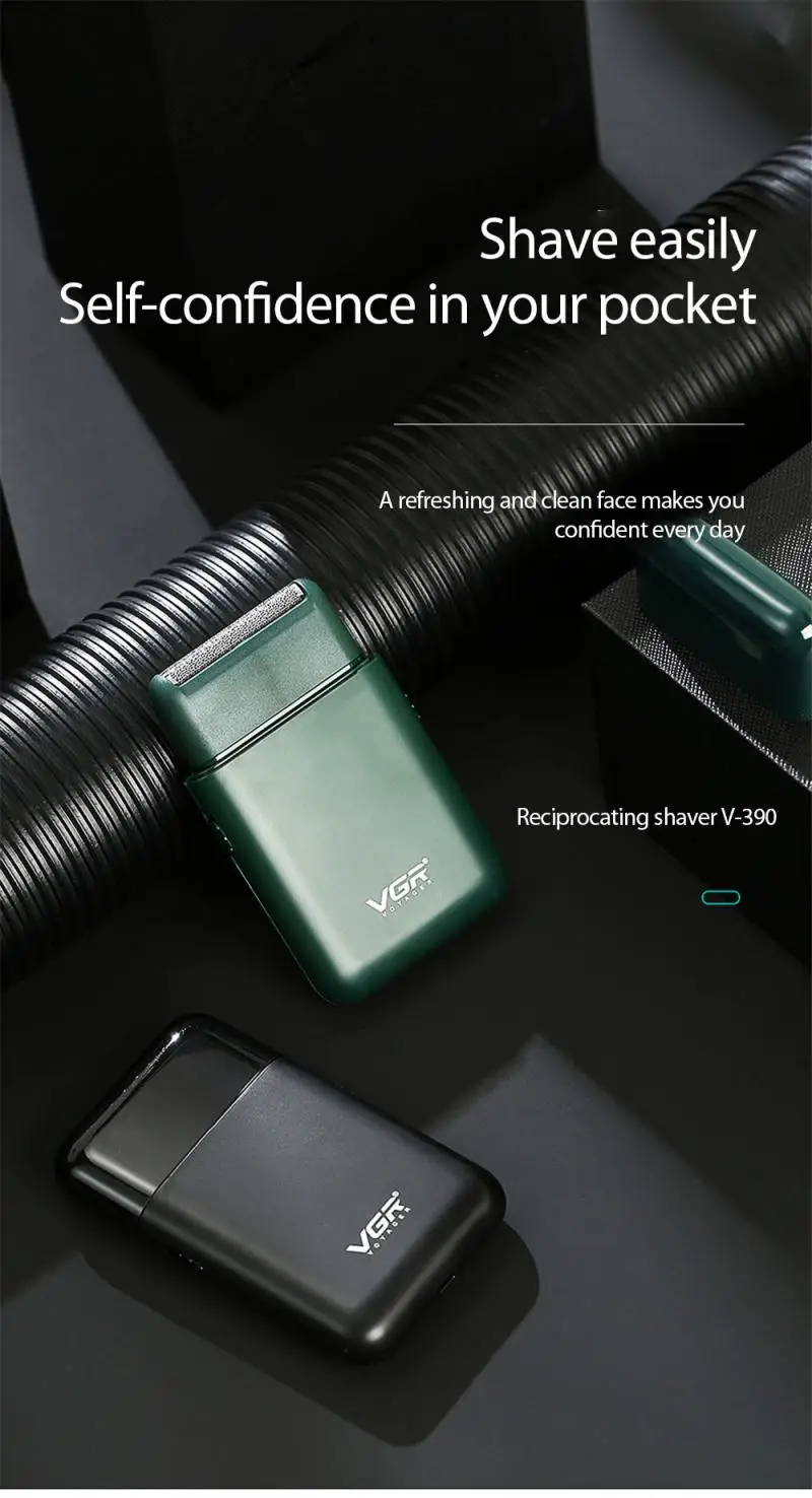 

VGR car razor portable razor male electric mini hand shaving knife push white reciprocating shaving V-390 ClippersShaver