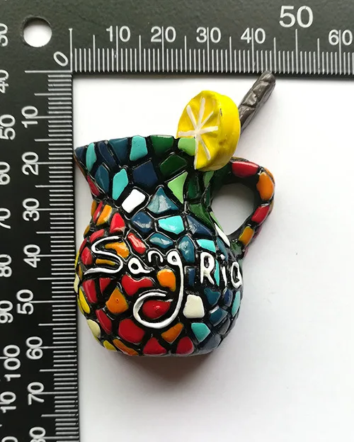 Полимерная наклейка на холодильник 3d чашку с апельсиновым соком и лимоном