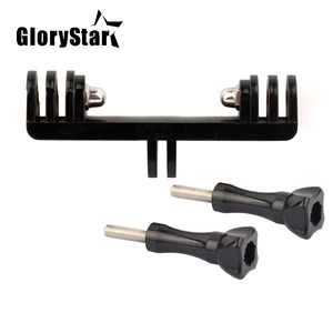 Новый двойной держатель для штатива с двойным кронштейном, профессиональная ручка для спортивной камеры с винтовым креплением, адаптер для Gopro Hero 876543 +321