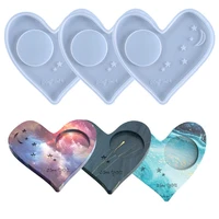 diy crystal epoxy resin mold heart shaped star moon coaster cup pad tray mould handmade casting molds home decoration crafts