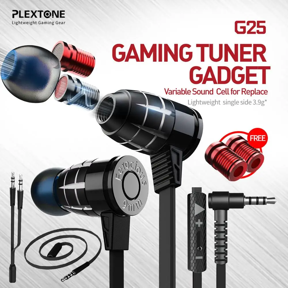 PLEXTONE G25 Игровые наушники 3 5 мм в ухо Проводная гарнитура с микрофоном стерео для